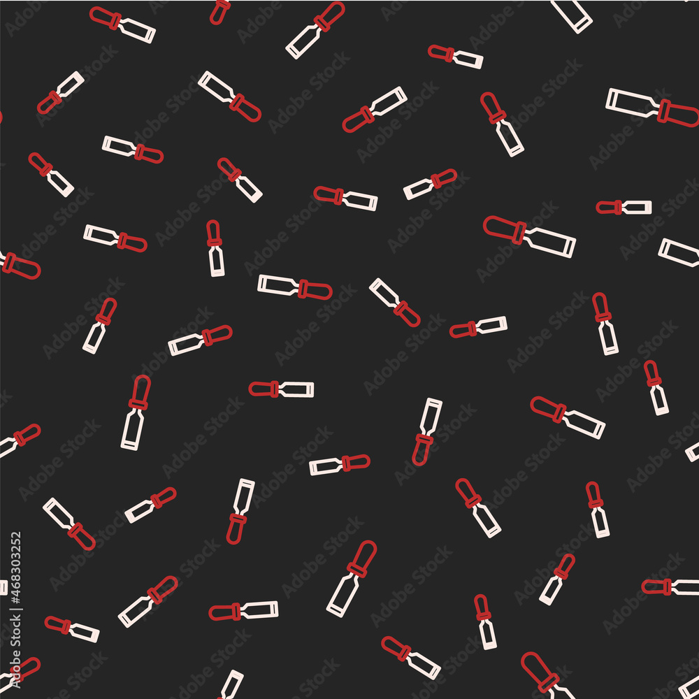 Line Chisel tool for wood icon isolated seamless pattern on black background. Vector Line Chisel tool for wood icon isolated seamless pattern on black background. Vector