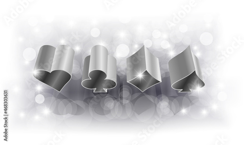 Casino banner with poker elements 3d, vector illustration