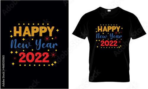 Happy New Year 2022 typography design 