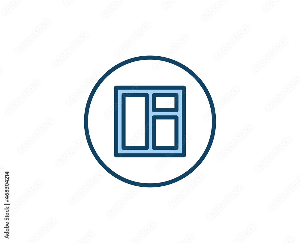 Window flat icon. Single high quality outline symbol for web design or mobile app. House thin line signs for design logo, visit card, etc. Outline pictogram EPS10 Window flat icon. Single high quality outline symbol for web design or mobile app. House thin line signs for design logo, visit card, etc. Outline pictogram EPS10