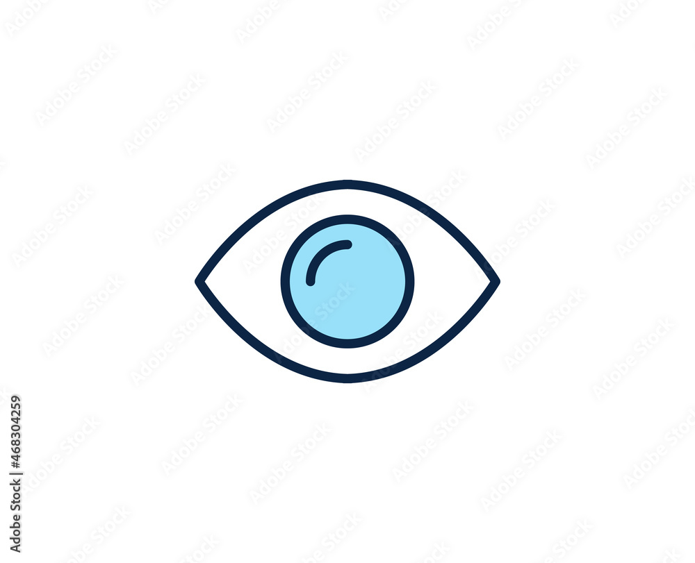 Eye flat icon. Thin line signs for design logo, visit card, etc. Single high-quality outline symbol for web design or mobile app. Marketing outline pictogram. Eye flat icon. Thin line signs for design logo, visit card, etc. Single high-quality outline symbol for web design or mobile app. Marketing outline pictogram.