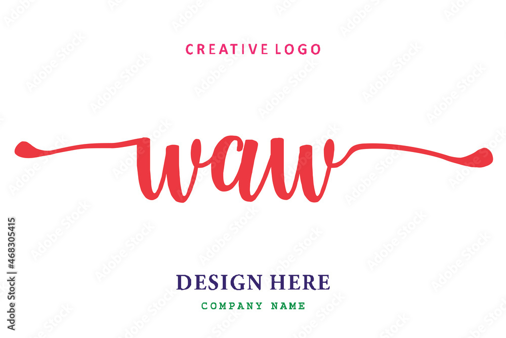 WAW lettering logo is simple, easy to understand and authoritative WAW lettering logo is simple, easy to understand and authoritative