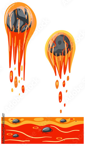Magma stone on white background