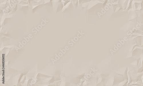 Beige wrinkled crumpled paper texture for background.