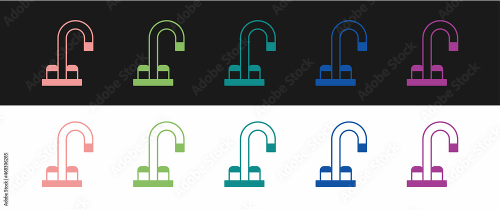 Set Water tap icon isolated on black and white background. Vector Set Water tap icon isolated on black and white background. Vector