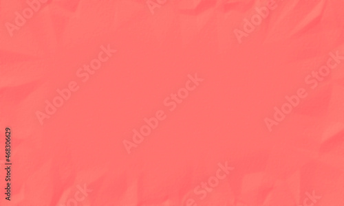 Coral Red wrinkled crumpled paper texture for background.