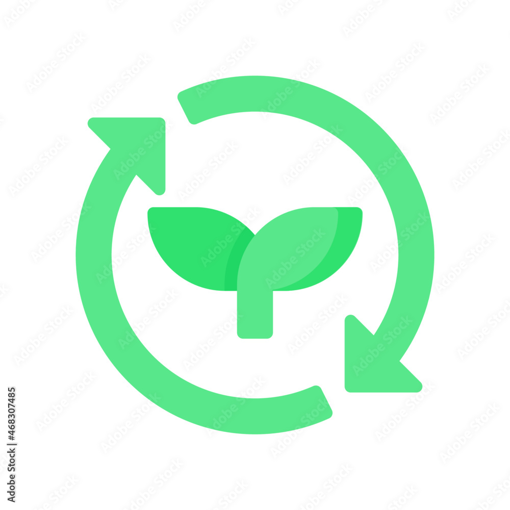 Obraz premium Recycle Icon, Flat style icon vector illustration, Suitable for website, mobile app, print, presentation, infographic and any other project.