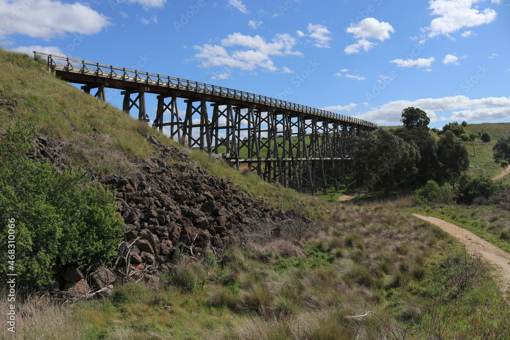 Nimmons Bridge (1889) is the longest timber trestle railway bridge in Victoria, Australia