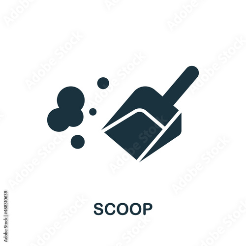 Scoop icon. Monochrome sign from cleaning collection. Creative Scoop icon illustration for web design, infographics and more
