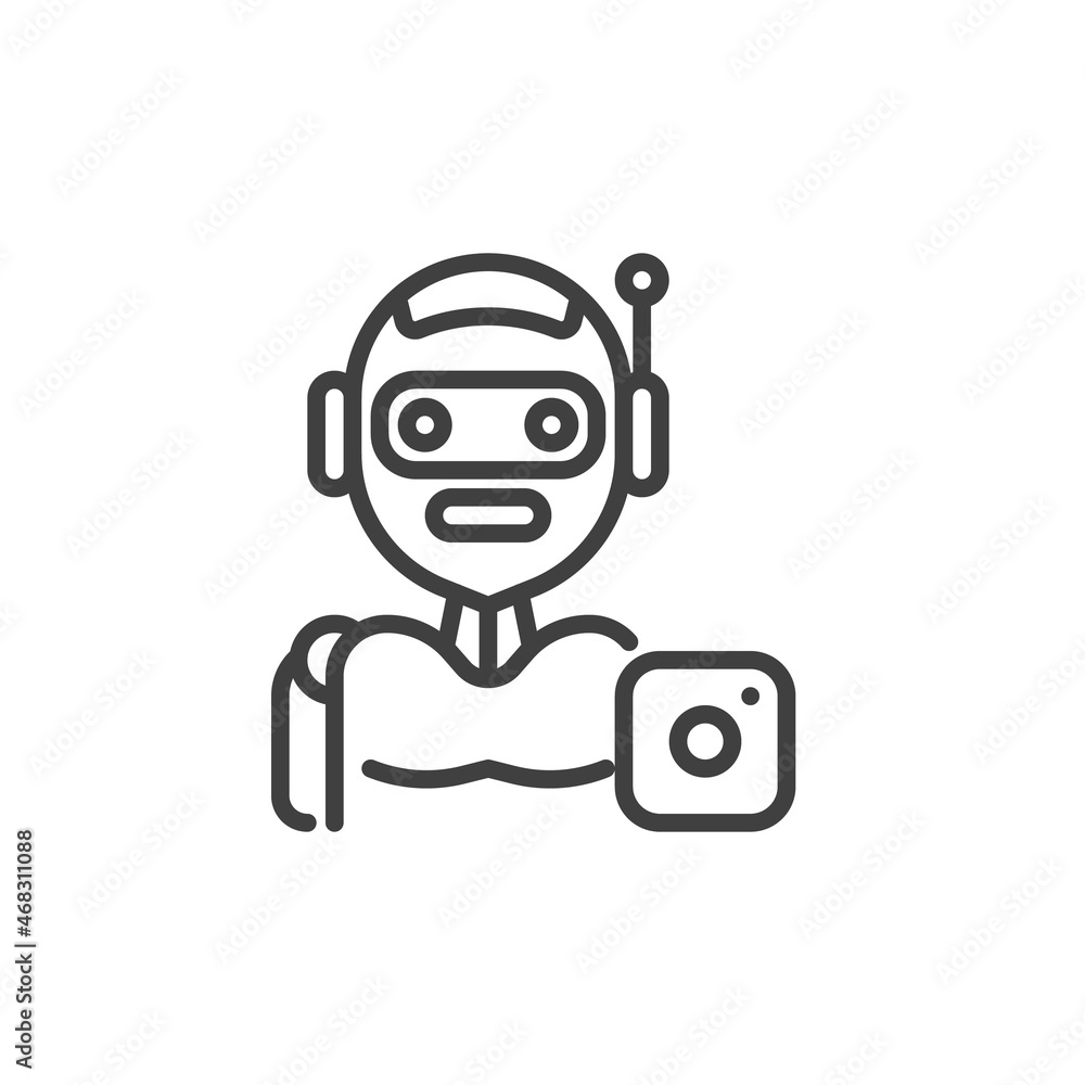AI camera line icon