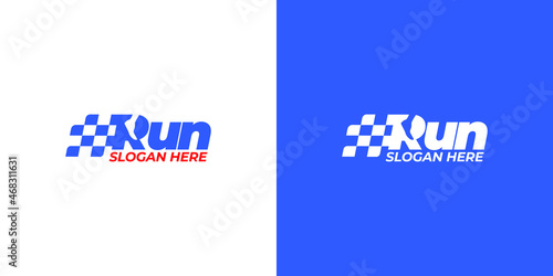 run sport logo design concept