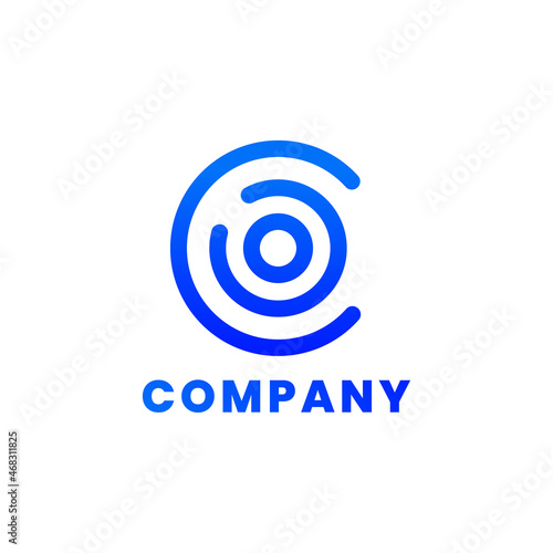 simple gradient logo circular rotating tire