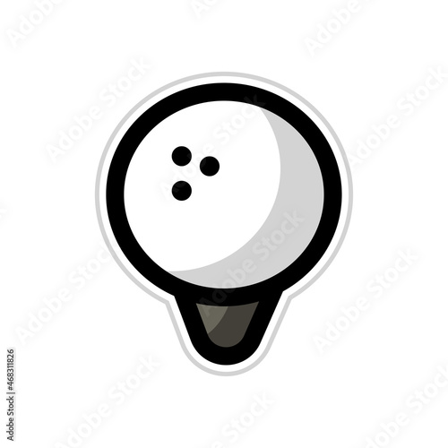 golf ball simple cartoon illustration vector sticker