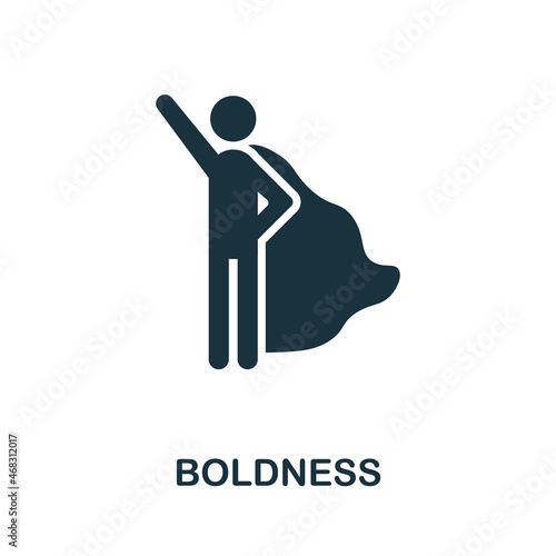Boldness icon. Monochrome simple element from core value collection. Creative Boldness icon for web design, templates, infographics and more