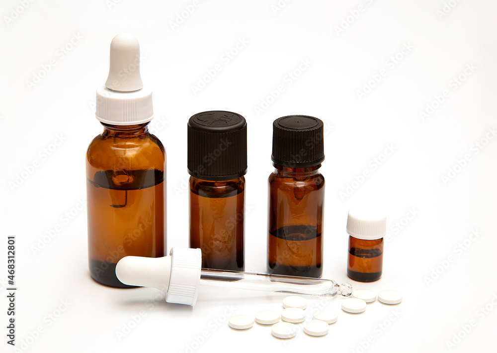 Medical bottle glass isolated on white background Medical bottle glass isolated on white background