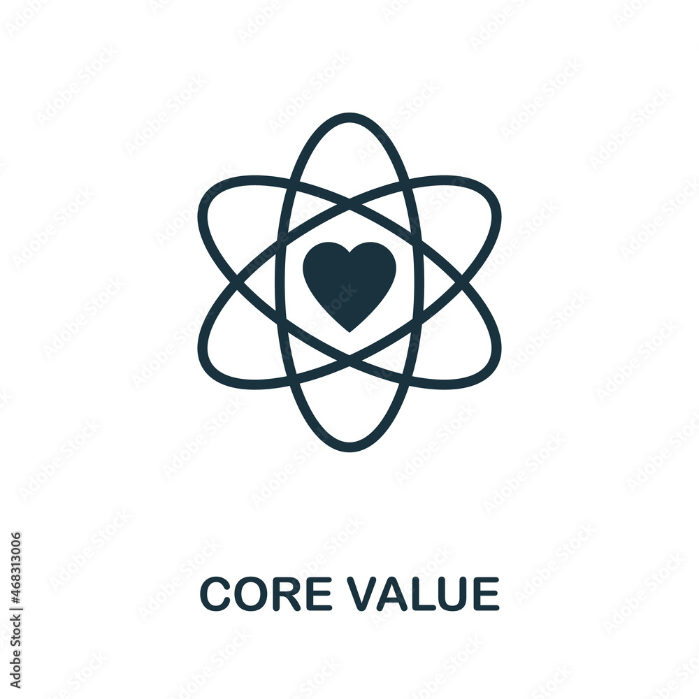 Core Value icon. Monochrome simple element from core value collection. Creative Core Value icon for web design, templates, infographics and more Core Value icon. Monochrome simple element from core value collection. Creative Core Value icon for web design, templates, infographics and more