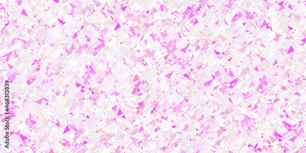 Light Pink vector backdrop with lines, triangles.