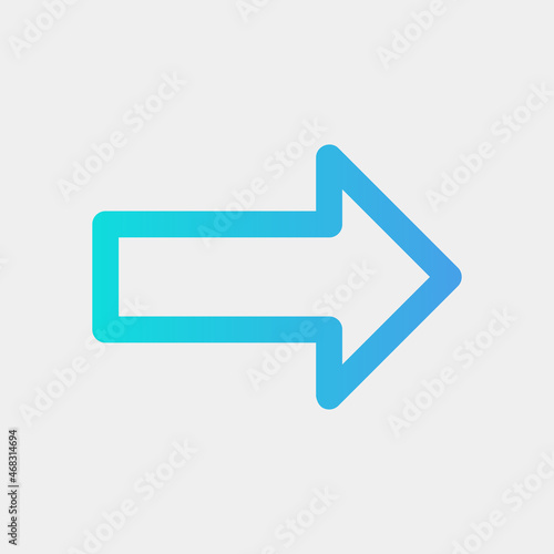 Right arrow icon vector illustration in gradient style, use for website mobile app presentation