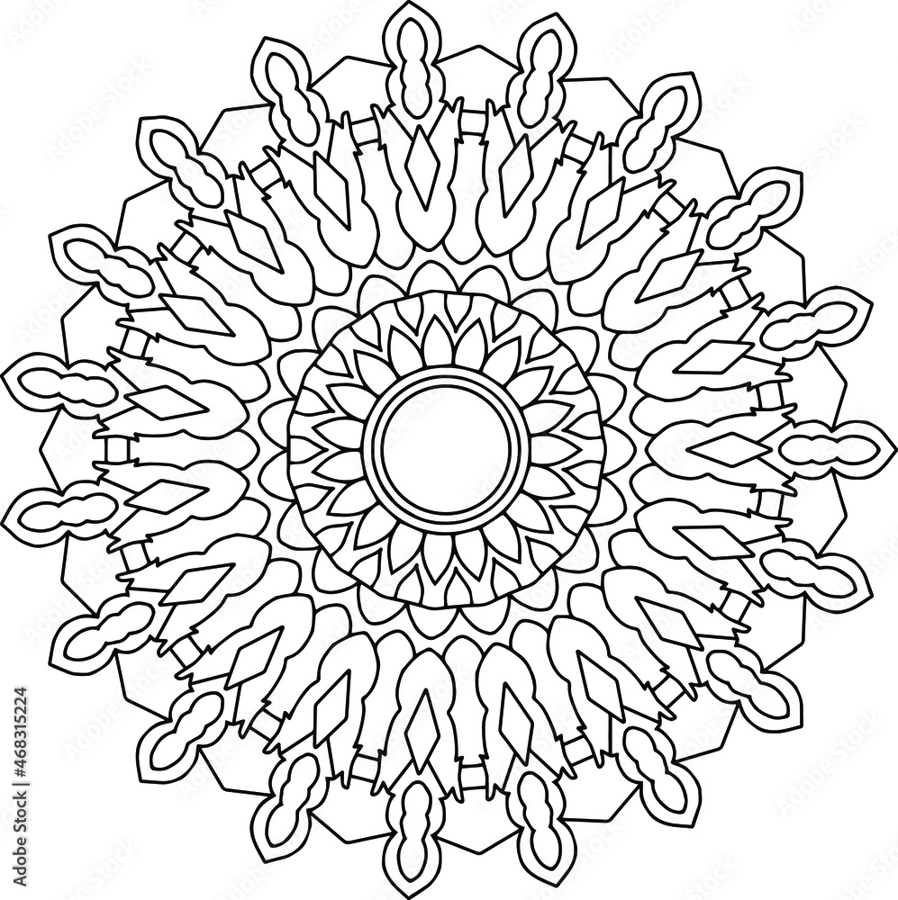 Mandala black and white design, coloring page, texture, background, vintage, tattoo Mandala black and white design, coloring page, texture, background, vintage, tattoo