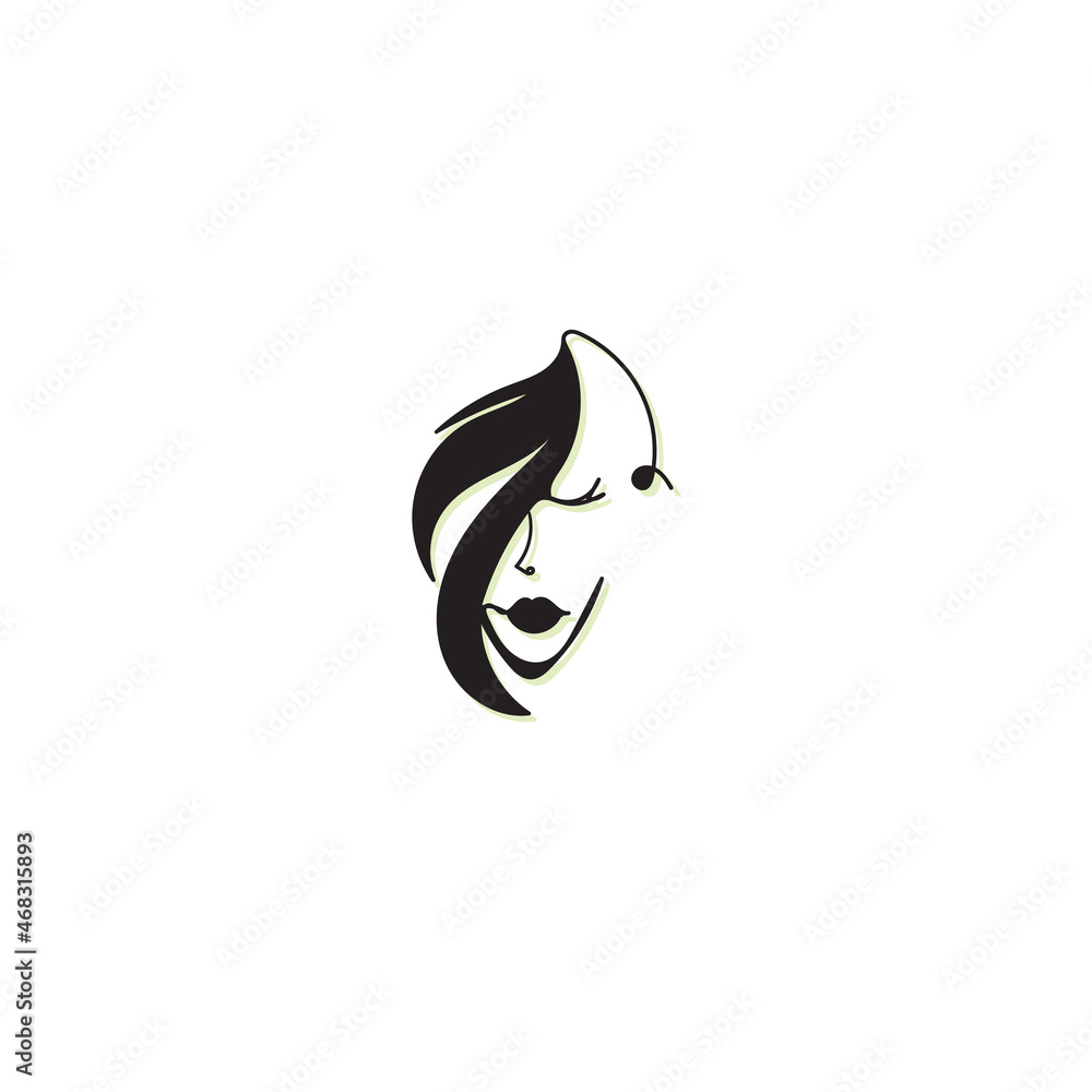 beauty woman face silhouette illustration icon vector continuous line beauty woman face silhouette illustration icon vector continuous line