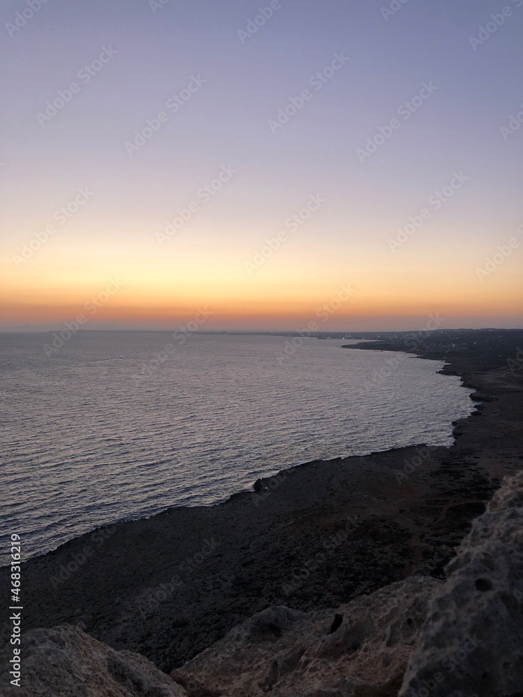 Sunset on the beach, Cape Greco, Cyprus