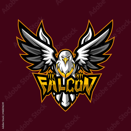 eagle angry fly mascot for sports and esports logo vector illustration