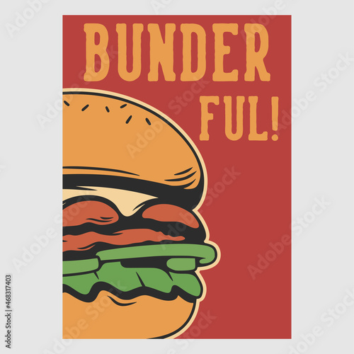 vintage poster design bunder full retro illustration
