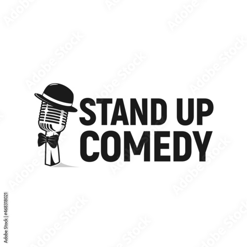 microphone wearing a hat in a stand up comedy show