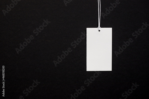 White tag on a black background. Black Friday Concept