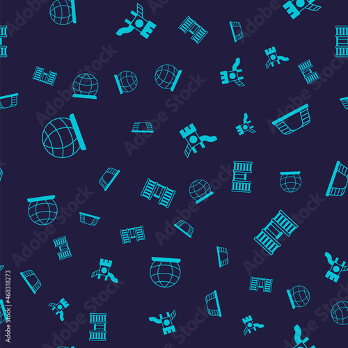 Set Playground climbing equipment, Monkey bar, Slide playground and Swedish wall on seamless pattern. Vector