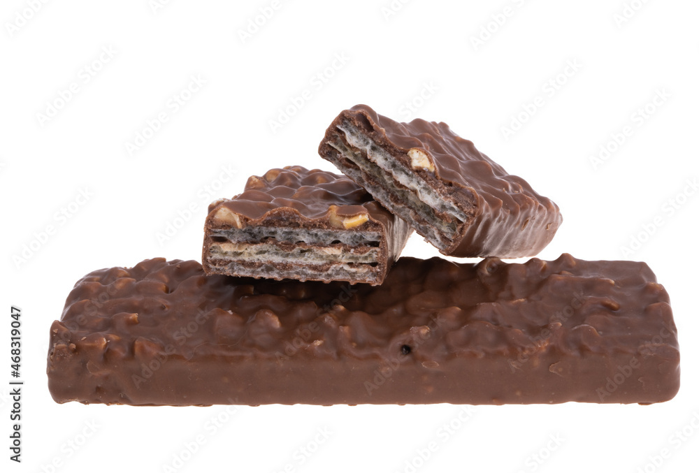 chocolate waffle bar isolated chocolate waffle bar isolated