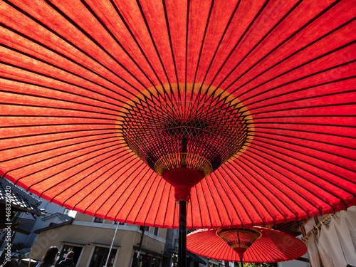 Red Japanese umbrella