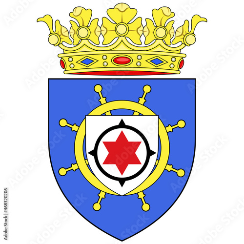 Coat of arms of Bonaire is an island in the Leeward Antilles in the Caribbean Sea.