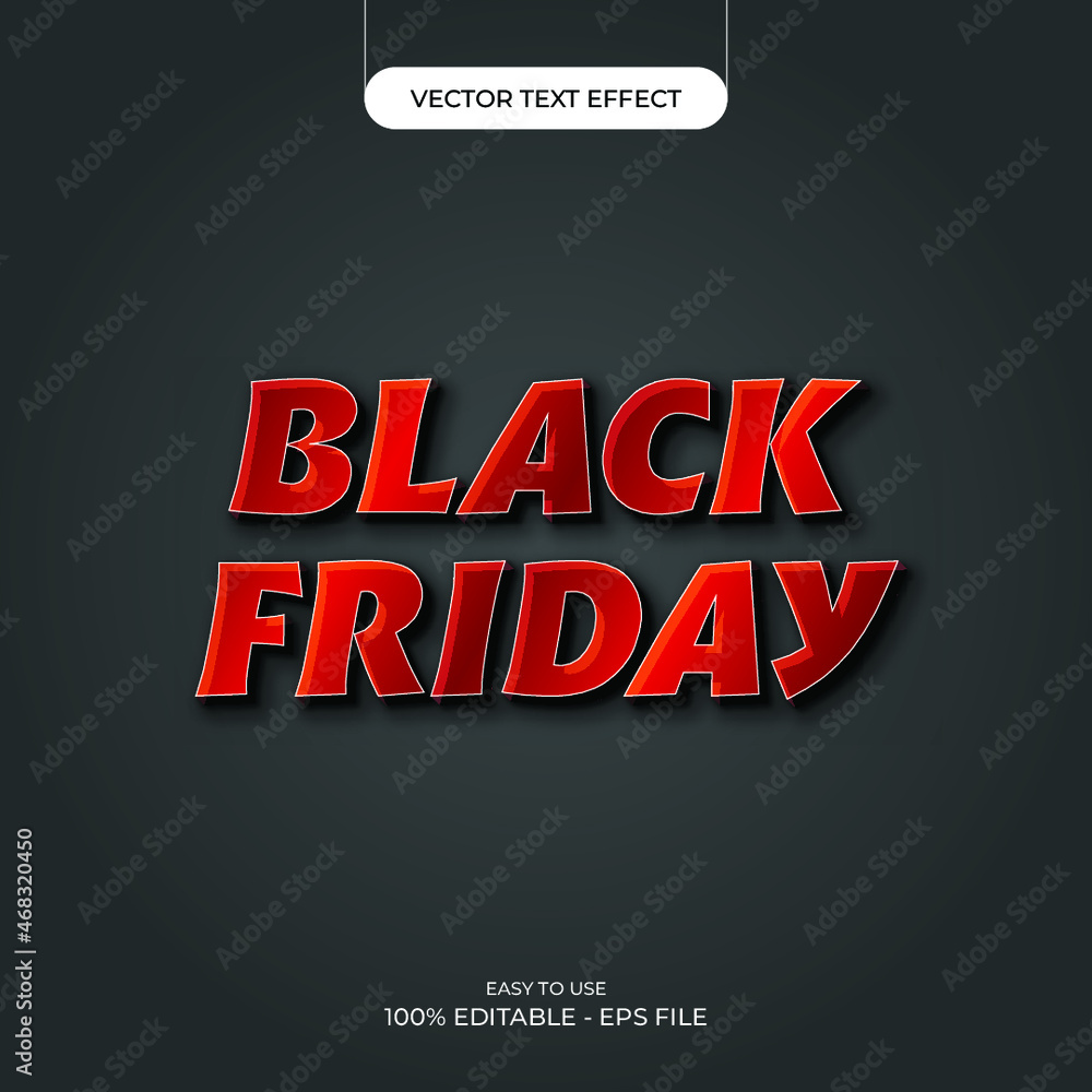 Elegant Black Friday 3D Text Effect