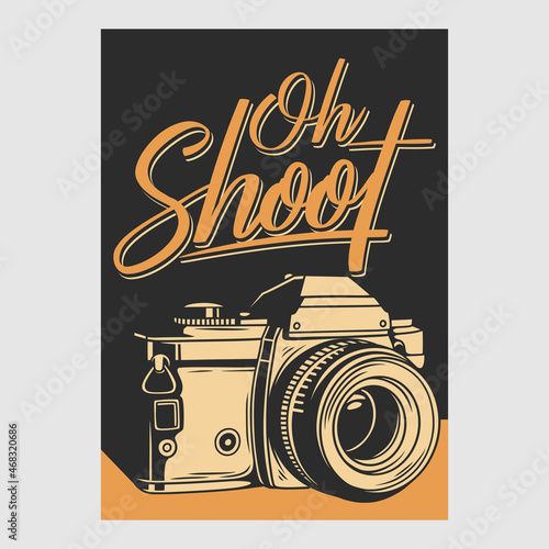 vintage poster design oh shoot retro illustration