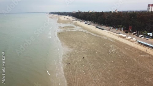 Aerial photography of the beach seascape at the Golden Beach of Fangchenggang, Guangxi, China photo