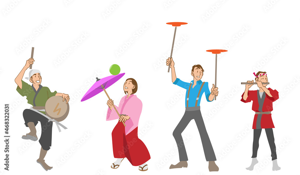 傘回しと皿回しと祭り囃子 傘回しと皿回しと祭り囃子