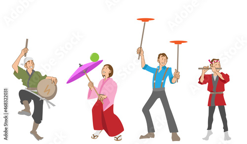 傘回しと皿回しと祭り囃子