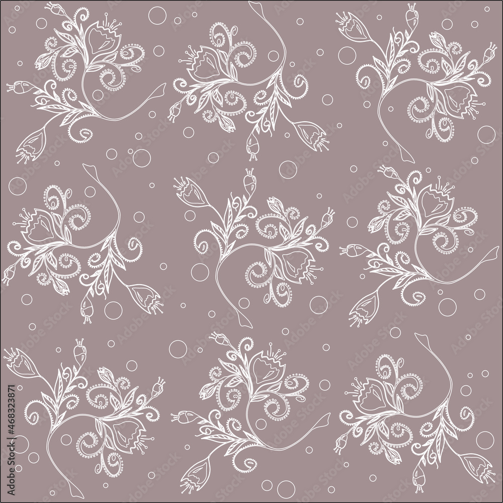 Floral seamless pattern light brown
