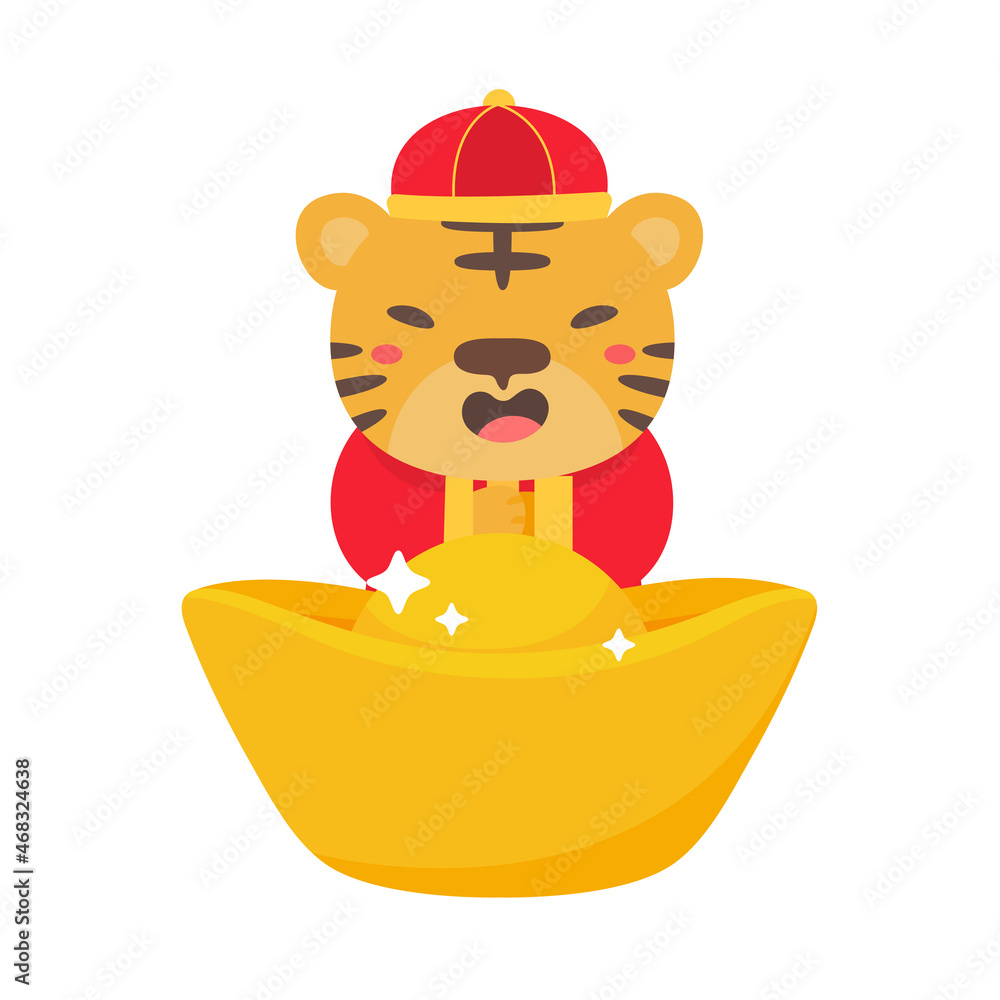 Chinese children wear red national costumes with golden yuan. Chinese children wear red national costumes with golden yuan.