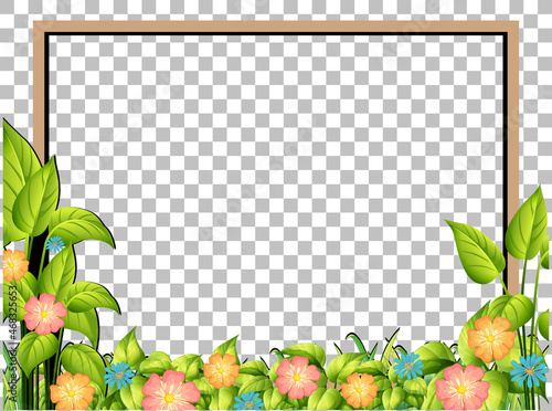 Nature plants frame transparent background