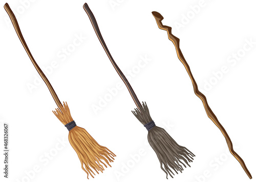 Broomsticks and magic wand