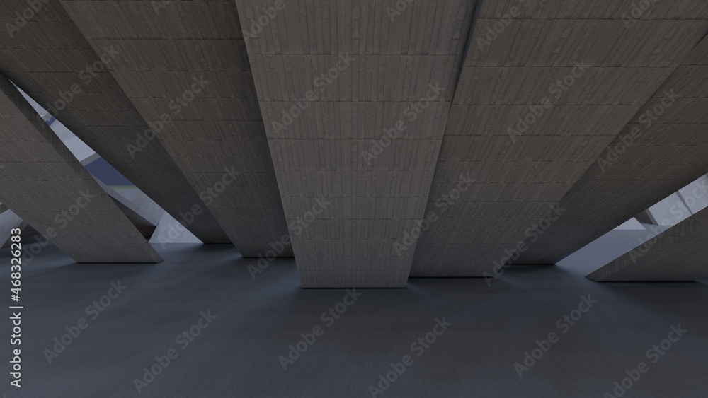 Obraz premium 3d rendering interior background geometric pattern of concrete walls