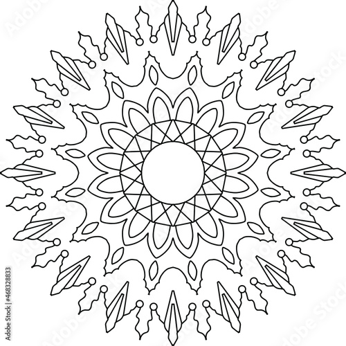 Fototapeta Naklejka Na Ścianę i Meble -  abstract floral ornament mandala design, tattoo, black and white mandala, pattern, tattoo, 
