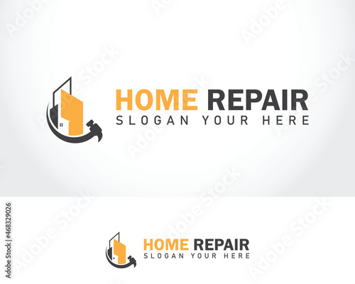 Home repair logo creative concept building design template