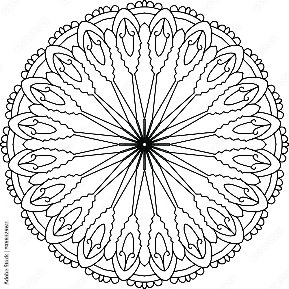 abstract floral ornament mandala design, tattoo, black and white mandala, pattern, tattoo, 