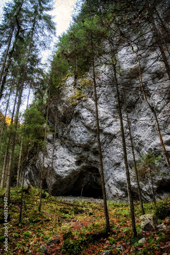 Large rock formation in valley called Dolina Vyvieranie in Low Tatras mountains  Slovakia