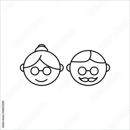 elderly people, retirees, grandparents icon vector symbol illustration