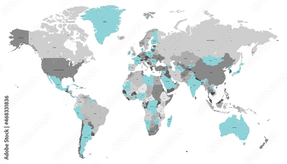 Obraz premium World map. Color vector modern.
