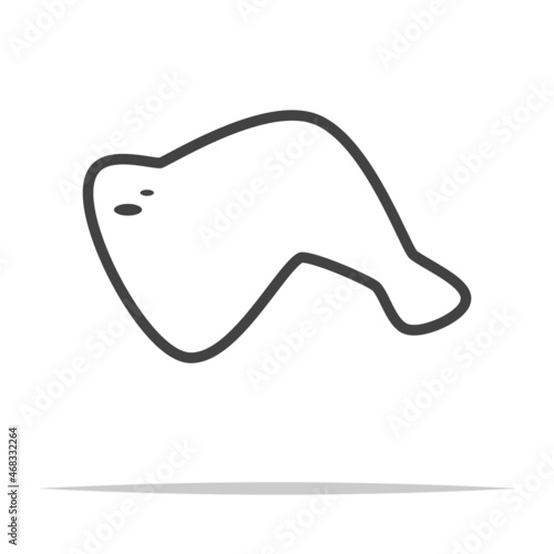 Chicken thigh leg quarter icon transparent vector isolated